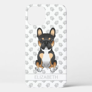 Black Tricolor French Bulldog Frenchie Dog & Name iPhone 12 Case