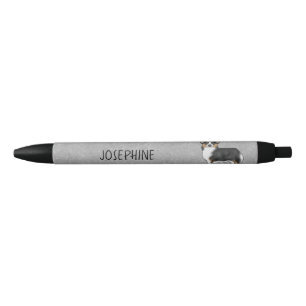 Black Tricolor Pembroke Welsh Corgi And Your Name Ink Pen