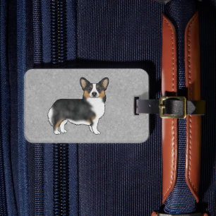 Black Tricolor Pembroke Welsh Corgi Cartoon Dog Luggage Tag