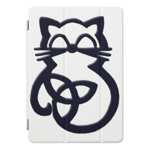 Black Trinity Knot Celtic Cat Apple iPad Cover