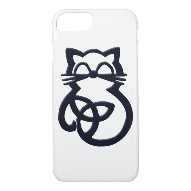 Black Trinity Knot Celtic Cat  iPhone 8/7 Case (Back)