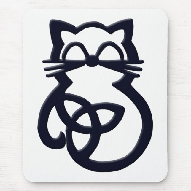 Black Trinity Knot Celtic Cat Mousepad (Front)