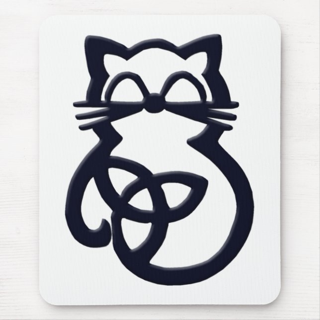 Black Trinity Knot Celtic Cat Mousepad (Front)