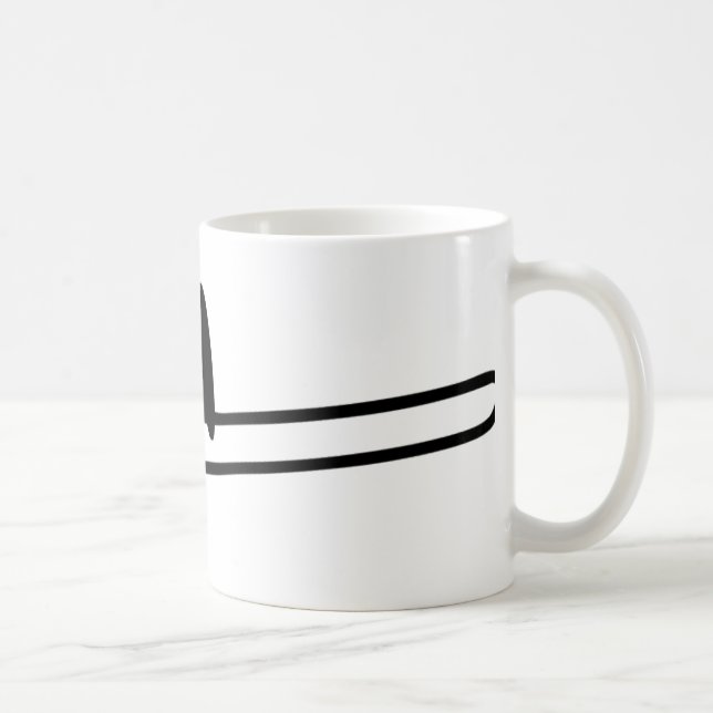 black trombone instrument icon coffee mug (Right)