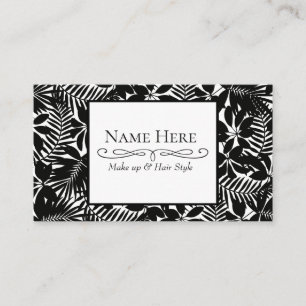 Black tropical business card