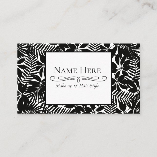 Black tropical business card (Front)