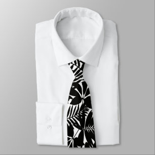 Black tropical tie