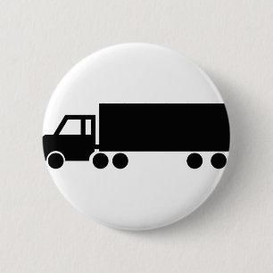 black truck icons 6 cm round badge