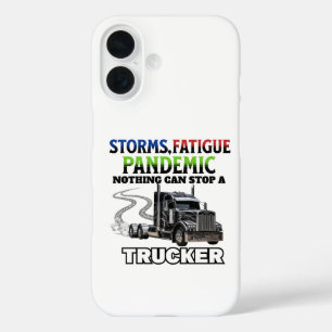 Black Truck Speed Road Strength Unstoppable Driver iPhone 16 Case