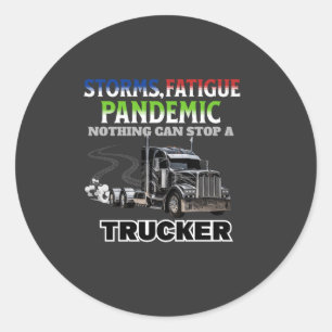 Black Truck Speed Road Strength Unstoppable Driver Classic Round Sticker