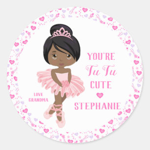 Black Tu Tu Cute Ballerina Classic Round Sticker