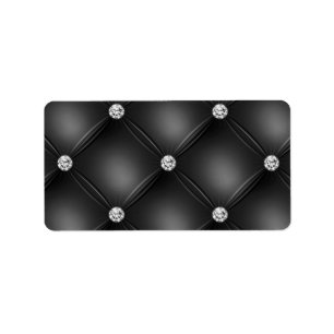 Black Tufted Small Square Decorative Pattern Label