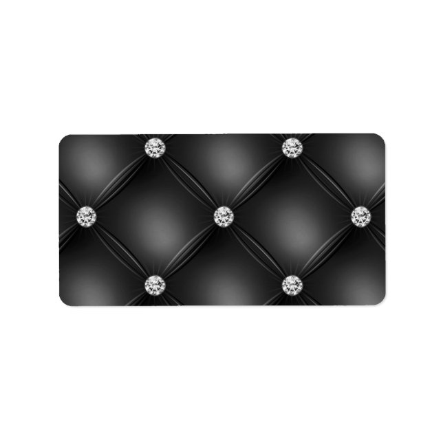 Black Tufted Small Square Decorative Pattern Label (Front)