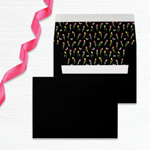 Black Tulips & Butterflies Bridal Shower Envelope