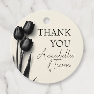 Black Tulips Gothic Floral Wedding Favour Tags