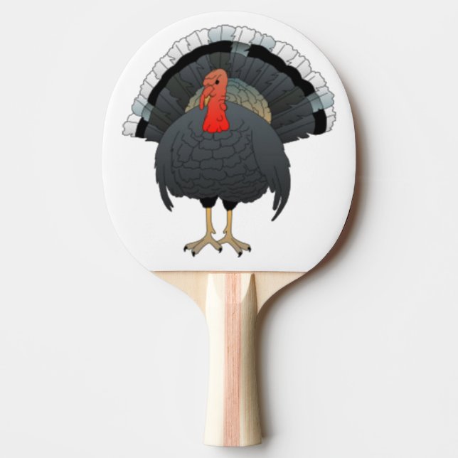 Black Turkey Ping Pong Paddle (Front)