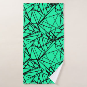 Black turquoise abstract bath towel
