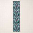 Black Turquoise Blue Modern Damask Art Deco Floral
