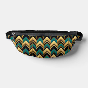 BLACK TURQUOISE GOLD ART DECO PATTERNS BUM BAGS