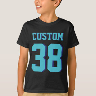 Black & Turquoise Kids   Sports Jersey Design T-Shirt