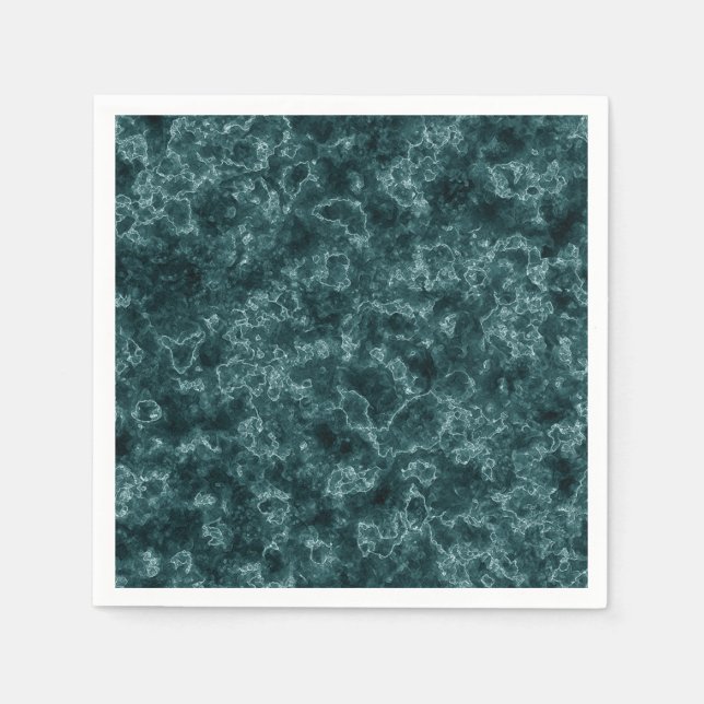 Black turquoise marble napkin (Front)