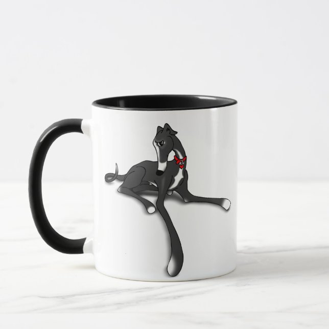 Black Tux Greyhound Mug (Left)