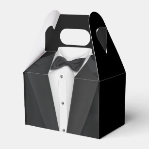 Black Tuxedo and Wedding Dress Favour Box