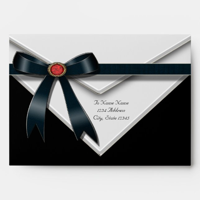 Black Tuxedo Black Tie Envelopes (Front)