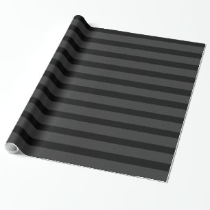 Black Tuxedo Charcoal Grey Thick Stripe Wrapping Paper