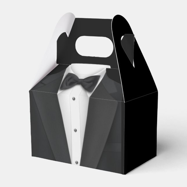 Black Tuxedo Favour Box (Front Side)