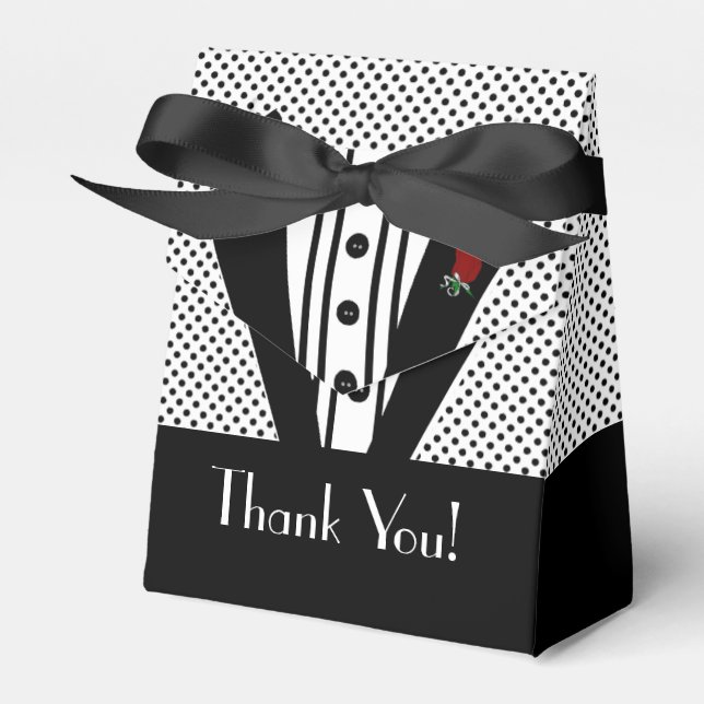 Black Tuxedo- Guest Favour Thank You Box (Front Side)