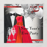 Black Tuxedo Red Dress Party