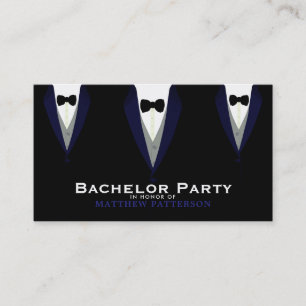Black Tuxedo, Sleek & Modern Bachelor Party Invite