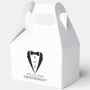 Black Tuxedo Suit Groomsman Proposal Favour Box