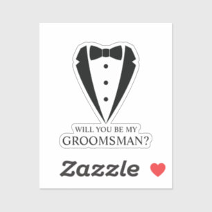 Black Tuxedo Suit Personalised Groomsman Proposal