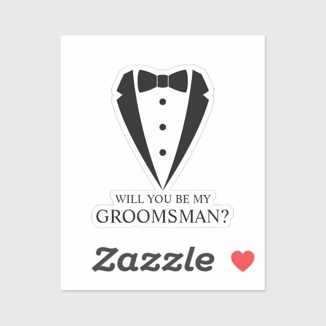 Black Tuxedo Suit Personalised Groomsman Proposal (Sheet)
