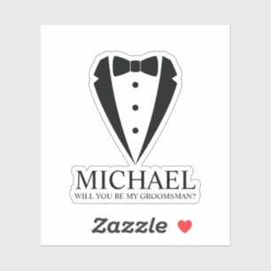 Black Tuxedo Suit Personalised Groomsman Proposal