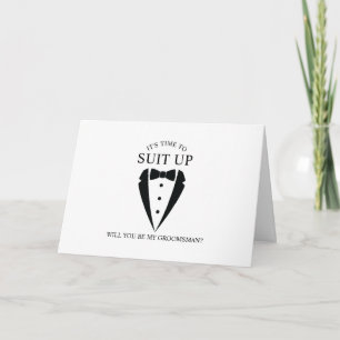 Black Tuxedo Suit Personalised Groomsman Proposal Invitation