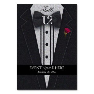Black Tuxedo Table Number