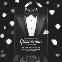 Black Tuxedo Tux Groomsman Request