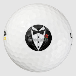 Black Tuxedo Wedding Favours Personalised Golf Balls