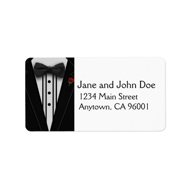 Black Tuxedo with Bow Tie Label (Front)