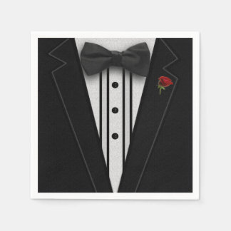 Black Tuxedo with Bow Tie Napkin