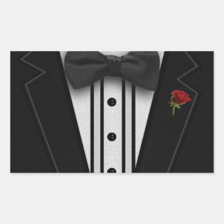 Black Tuxedo with Bow Tie Rectangular Sticker