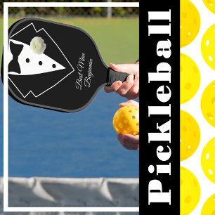 Black Tuxedo with White Flower Personalised Pickleball Paddle