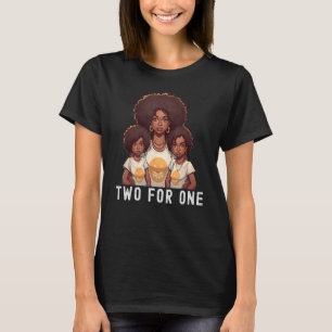 Black Twin Dad Fathers Day Two for one Quote T-Shirt