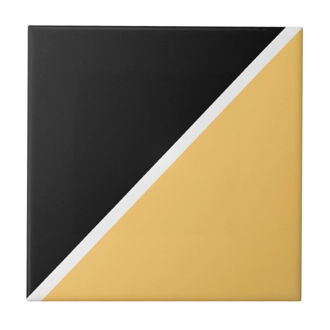 Black Two Colour Simple Triangle Kitchen Ceramic Tile (Front)