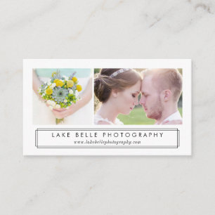 Black Two-Photo Modern Business Card