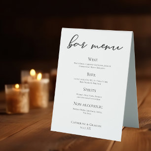 Black Typography Elegant Formal Wedding Bar Menu