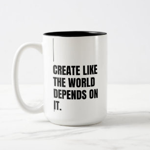 Black Typography Minimalist Artist Creators Two-Tone Coffee Mug